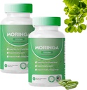 Moringa κάψουλες, Pure Moringa κάψουλες σκόνης - 800mg θρεπτικών συστατικών-Rich Moringa- προωθεί την ενέργεια, Gut Well-Being (2PCS)