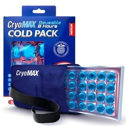 Cryo-Max κρύο πακέτο, 8 ώρες επαναχρησιμοποιήσιμη κρύο θεραπεία παγωτού πακέτο για αγκώνες, γόνατα, λαιμός + Περισσότερα, μέσο, 6" x 12" 1 κόμης)