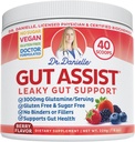 Doctor Danielle Gut Assist - Leaky Gut επισκευή συμπλήρωμα σκόνης - Γλουταμίνη, Arabinogalactan, Licorice Root - Υποστηρίζει IBS, Heartburn, Bloating, αέριο, δυσκοιλιότητα, SIBO από, Berry Γεύση