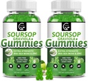 (2 Pack) Σούρσοπ Graviola Gummies - 2200mg Extra Strength Soursop Leaves Extract w/Sea Moss Extract 200mg, Ψευδάργυρος & Βιταμίνη C - Υποστηρίζει Ανοσία, Ήπαρ & Πεπτικό, Χωρίς Γλουτένη, Vegan, 120 Gummies