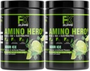 FXSUPPS Amino Hero Sour Ice Flavor (50 Servings) | Post-Workout Recovery Drink for Men and Women | Energy Powder Mix with BCAA, EAA, and Electrolytes | Promotes Endurance and Healthy Muscles - 2 Pack