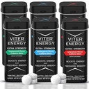 Viter Energy Extra Strength Καφεϊνωμένα Μέντα 80mg καφεΐνη, Βιταμίνες Β, Χωρίς ζάχαρη. (Variety, 20pcs, 6 Pack)