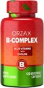 ORZAX Vitamin B Complex Supplement for Women & Men with Choline, Inositol - Ισορροπημένη Ενέργεια Μεταβολισμός - Ανοσοποιητική & Νευρική Υγεία (120 Veg Κάψουλες)