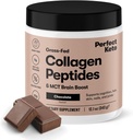 Perfect Keto Collagen Peptides Protein Peptides σε σκόνη με MCT Oil, Hydrolyzed Collagen, Type I & III Supplement, Gluten Free, Grass Fed, Low Carb, Keto Coffee Creamer, Collagen για γυναίκες & άνδρες, Σοκολάτα