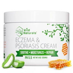 Wild Naturals Eczema & Psoriasis Cream for Dry, Ichy Skin – Eczema Relief for Adults & Kids – Ενυδατική Ψωρίαση Κρέμα με Μέλι Μανούκα - Ενυδατική Λοσιόν Μέλι για Χέρια και Πρόσωπο