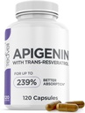 Advanced Apigenin Supplement with Resveratrol for Superior Bioavailability– 50mg Apigenin for Sleep Support Without Melatonin-Συμπληρώνει το Θρεονικό μαγνήσιο, L Theanine- 120 Κάψουλες, Vegan Friendly
