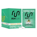RUN GUM Tropical Boost Energy Chewing Gum 50mg Caffeine Taurine & B-Vitamins Per Piece, 24 κομμάτια (Pack of 12) Χωρίς ζάχαρη, Zero Calorie, Χωρίς Ασπαρτάμη, και Χωρίς Γλουτένη, 1 ea