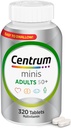 Centrum Minis Silver Multivitamin Tablet for Adults 50 Plus, Multimineral Supplement, Vitamin D3, B-Vitamins, Χωρίς γλουτένη, Μη ΓΤΟ Συστατικά, Υποστηρίζει τη μνήμη και τη γνώση σε ηλικιωμένους ενήλικες - 320 Ct