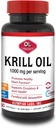 Olympian Labs Antarctic Krill Oil, 1000mg Caps with Astaxanthin, Omega-3, EPA, DHA, Immune, Joint & Brain support, 60 Softgels