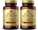 Solgar Folate 1, 333 mcg DFE (Μεταφολίνη 800 mcg) - 100 δισκία, συσκευασία 2 - Προγεννητική Βιταμίνη - Μη ΓΤΟ, Χωρίς γλουτένη, Χωρίς γαλακτοκομικά, Kosher - 200 Σύνολο Σερβιρίσματος