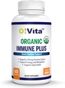 Organic Immune Plus, 7-in-1 USDA Certified Organic Immunity Booster, με 300mg Elderberry, Regano Leaf Powder, Moringa Leaf Powder (60 Μη- ΓΤΟ, Βότανα δισκία)