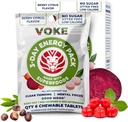 Voke Energy Tablets - Γρήγορη εστίαση Superfood μασώμενα δισκία, Pocket Φορητή, Επαναχρησιμοποιήσιμη συσκευασία, βιταμίνη C, υποστηρίζει Focus Memory Συγκέντρωση Καθαρή σκέψη και καλή διάθεση.