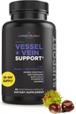 Livingod Daily Vessel & Vein Support, Circulation & Vein Support Supplement with Diosmin, Horse Chestnut, Nattokinase, Gotu Kola & Vitamin K2, Vasular & Vein Health Formula, Gluten Free, 60 κάψουλες