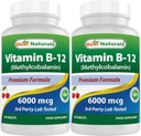 Best Naturals Βιταμίνη B-12 ως Methylcobalamin (Methyl B12), 6000 mcg 120 Υπογλώσσια δισκία (120 Count (Pack of 2))