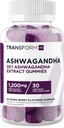 TransformHQ Ashwagandha Gummies 1.200mg, 60 Gummies (Ανάμικτη γεύση μούρου) - συμπλήρωμα βοτάνων Ashwagandha - 30 σερβιέτες, χωρίς γλουτένη, μη ΓΤΟ