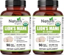 USDA Organic Lion's Mane 20:1 Extract, 20.000 mg Δύναμη, 35% Πολυσακχαρίτες, 180 κάψουλες Vegan, 90 ημέρες προσφοράς, τυποποιημένη και συμπυκνωμένη 20X εκχύλισμα, όλα-φυσικά και μη-GMO