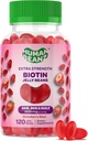 Biotin Jelly Bean Gummy Βιταμίνες, Extra Strength Βιοτίνη για τα μαλλιά, το δέρμα και τα νύχια, 5000mcg ανά Σερβίρισμα, Βιταμίνες για την ανάπτυξη των μαλλιών για άνδρες και γυναίκες, 120 φράουλα Blast Jelly Beans, Kosher