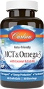 Carlson - MCT & Omega-3, Coconut Oil, Caprylic & Capric Acids, EPA & DHA, Energy Production, Fat Metabolism & Brain Health, 60 Softgels