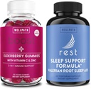 WellPath Elderberry Gummies with Zinc + Rest Valerian Root Sleep Aid for Adults with Melatonin & L-Theanine, 60 Ct Καθένα