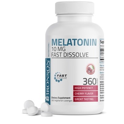 Bronson Μελατονίνη 10mg Γρήγορη Διάλυση Κερασογεραμένα δισκία Χορτοφαγικά Μασώμενα Lozenges, 360 Count