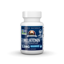 Source Naturals Sleep Science Μελατονίνη, Βοηθά στην προώθηση του ύπνου* - NONGMO Επικυρωμένο - 2,5mg - 120 Lozenges μέντας