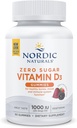 Nordic Naturals Zero Sugar Vitamin D3 Gummies, Wild Berry - 60 Gummies - 1000 IU Βιταμίνη D3 - Μεγάλη Γεύση - Υγιή οστά, Mood & ανοσοποιητικό σύστημα Λειτουργία - Μη-GMO - 60 Υπηρεσίες