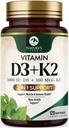 D3 K2 Vitamin - Vitamin D3 5000 IU Per Softgel - High Potency Vitamin D3 Supplement - 2-in-1 Complex Vitamin D & Vitamin K2 (MK7) - Easy to Swallow, Bone & Immune Support - Bottled USA - 120 Softgels
