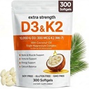 ELVERA Vitamin D3 K2 Magnesium Complex, Extra Strength D3 & K2 with Triple Magnesium Softgels, D3 K2 Vitamin 10000 IU Softgels(1)