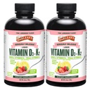 Barlean's Pack of 2 Vitamin D3+K2 Liquid Supplement for Kids and Adults, 5000 IU Vitamin D, Pink Lemonade, Non-GMO, Gluten and Dairy Free, 5.6 oz Each
