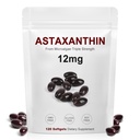 Astaxanthin 12mg, Natural Antioxidant for Skin, Eyes & Joint Support | Anti-Aging, Internal Circulation & Immune Boost, Microalgae Source, 4 Month Supply, Non-GMO, Gluten Free, 120 Softgels