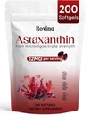 Rovina Astaxanthin 12mg, Astaxanthin Antioxidant Supplements for Immune, Eye, Skin Supports, Non-GMO & Gluten Free - 200 Softgels