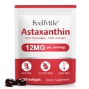 Astaxanthin 12mg (120 Softgels) - Premium Astaxanthin Antioxidant Supplements - Supports Eye, Internal Circulation, Immune & Skin Health - Fresh Microalgae Source - Non-GMO & No Gluten