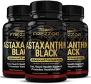 FREZZOR Astaxanthin Black with UAF1000+ Super Antioxidant, Supports Heart, Eye & Brain Health, Anti-Aging Skincare & Cellular Protection, 12mg Astaxanthin per Serve, 180 Softgels, 3 Month Supply