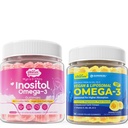 Vegan Omega-3 Gummies, Inositol + Omega-3 Gummies, 2 Pack