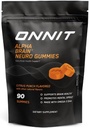 ONNIT Alpha Brain Neuro Focus Gummies, IGEN Non-GMO Tested Vegan Gummies with Omega-3s Lutein Zeaxanthin and Caffeine, Brain Eye and Focus Supplement for Men and Women, Citrus Punch, 90 Count