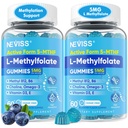 L Methylfolate Gummies & Methyl B12, Active 5-Mthf Methylated Folate 5mg Supplement for Women Men w/Methyl B Complex,Choline,Magesium,Omega-3,Methyl Folate for Methylation,Focus,Mood,Sugar Free,2Pack