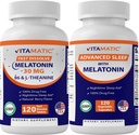 Vitamatic Melatonin 30mg Made with B6, Magnesium, L-Theanine, L-Tryptophan, 5-HTP, GABA, Valerian, Chamomile, Passion Flower, Ashwagandha & Black Pepper