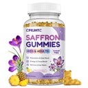 Saffron Gummies for Kids & Adults, 20-in-1 Saffron Supplements with 88.5mg Saffron Extract, B6, B12, C, D3, Magnesium for Calm, Focus, Nerve, Sugar Free, Vegan, Non-GMO - Pineapple Flavor, 60 Counts