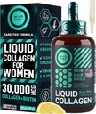 WILD FUEL Liquid Collagen Peptides με Βιταμίνες Βιοτίνης για το δέρμα των μαλλιών και τα νύχια - 30.000mcg Liquid Collagen για γυναίκες και άνδρες Plus Biotin - Λεμόνι Γεύση, έως 2 μήνες - 2 oz