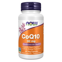 NOW Συμπληρώματα, CoQ10 30 mg, φαρμακευτικός βαθμός, All-Trans μορφή που παράγεται με ζύμωση, 60 Veg κάψουλες