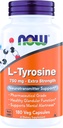 NOW Foods Supplements, L-Tyrosine 750 mg, Supports Mental Alertness*, Neurotransmitter Support*, 180 Veg Capsules