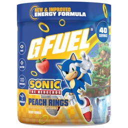 G Καυσίμου Sonic 2.0 Energy Drink Powder, Pre Workout Caffeine Mix for Gaming, Sugar Free Focus Amino, Βιταμίνη + Αντιοξειδωτικά, 9,8oz (Peach Ring Candy, 40 Services)