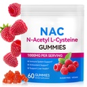 NAC Gummies for Kids & Adults, Sugar-Free NAC Supplement, N-Acetyl Cysteine Lung & Liver Health, Antioxidants & Immune System, 60 Count