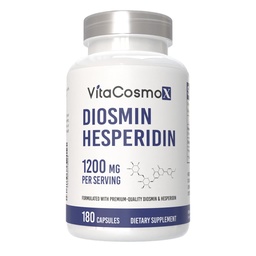 Diosmin Hesperidin 1200 mg Complex, 240 κάψουλες, Citrus Bioflavonoids πλούσιο εκχύλισμα φρούτων, 100% χορτοφαγικό, μη ΓΤΟ και χωρίς γλουτένη (180 Count (Pack of 1))