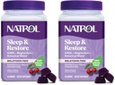 Natrol Sleep & Restore Magnesium Glycinate Blend Gummies,Magnesium for Sleep Aids for Adults,Melatonin-Free,Cherry Flavored,30 Day Supply,(Pack of 2)