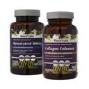 ResVitale Collagen Enhance - Beauty Supplement with Hyaluronic Acid & Resveratrol - 60 Capsules & Resveratrol 500 mg - Supplement for Men & Women - 60 Veggie Capsules