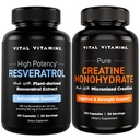 Vital Vitamins Resveratrol 60 ct + Creatine Capsules 120 ct