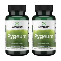 Swanson Pygeum Herbal Supplement for Men Over 40 Seeking Prostate, Bladder, and Urinary Tract Support - (100 Capsules, 2 Pack)