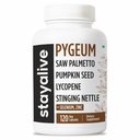 STAY ALIVE Pygeum Africanum Supplement, 7-in-1 Extract w/Saw Palmetto, Pumpkin Seed, Stinging Nettle and Lycopene, 120 Vegan Capsules, Non-GMO and Gluten-Free Pygeum Supplement for Men and Women