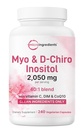 Myo-Inositol & D-Chiro Inositol 2,050mg | 240 Veggie Capsules + Vitamin C, Folate, DIM, & CoQ10 | Inositol Supplement for Women | 40:1 Ratio | Hormonal Balance & Ovarian Support | Filler Free